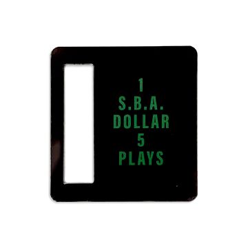 Bally Coin Door Price Plate - 1 SBA Dollar, 5 Plays